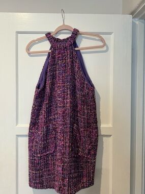 Zara Purple Tweed mini dress with Pink & Black Accents
